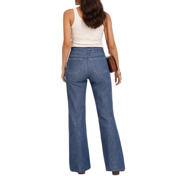 jcpenney Denim - VINTAGE 70s JCPENNEY Denim Jeans Talon 42 Zip High Rise Flare